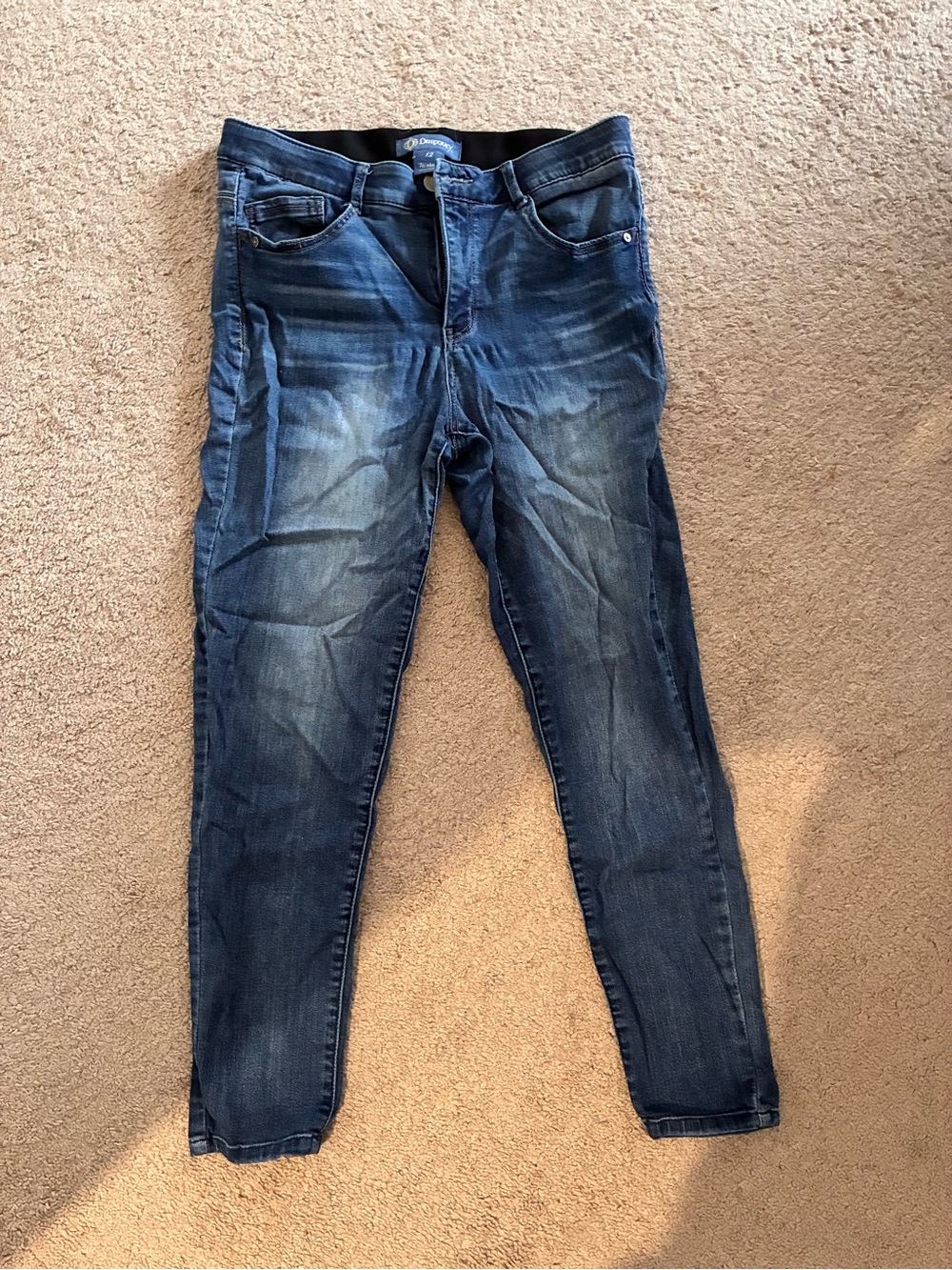Democracy Dark Blue Cropped Stretch Skinny Jeans